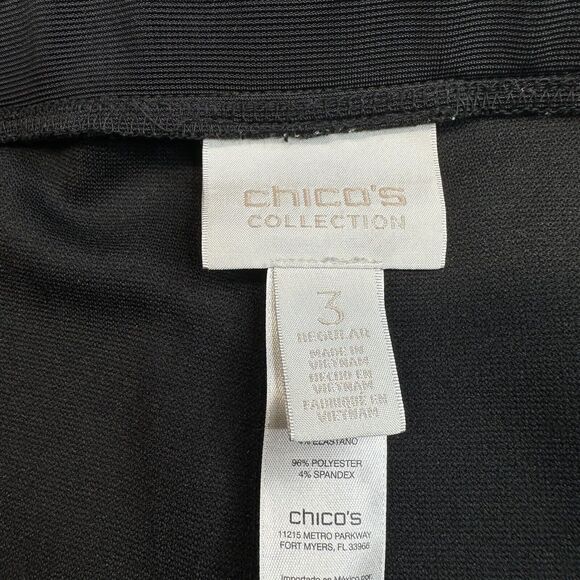 Chicos Collection Ankle Dress Pants 3 (US 16/XL) Black Pull On Zippers *Altered - Picture 6 of 15